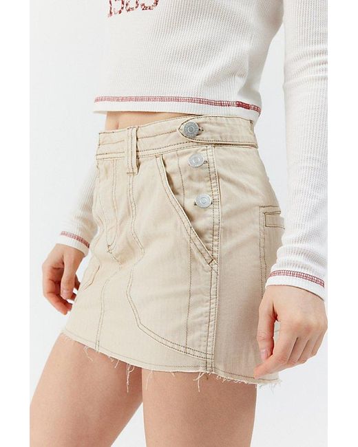 Urban Outfitters White Bdg Aiden Utility Micro Mini Skirt