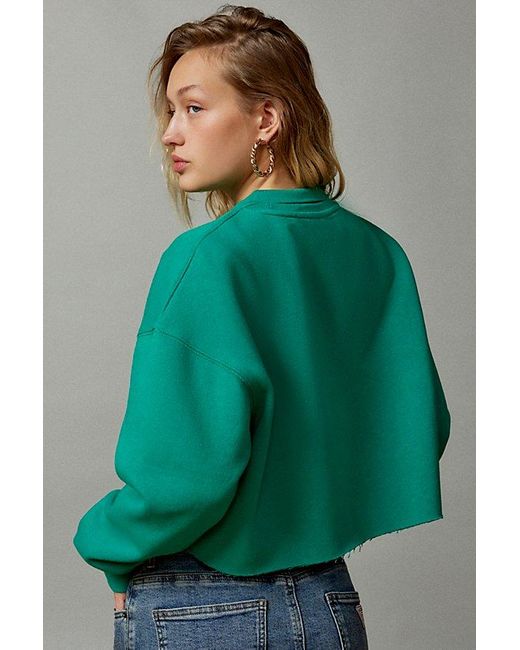 BDG Green Collared Pullover Sweatshirt