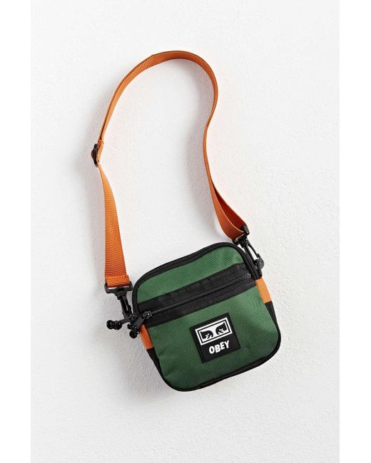 Obey Green Conditions Traveler Crossbody Zip Pouch