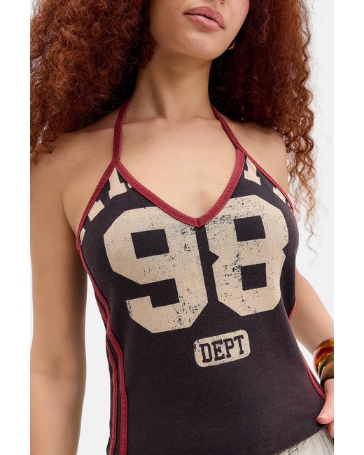 Urban Outfitters Black Uo 98 Tie Neck Halter Top