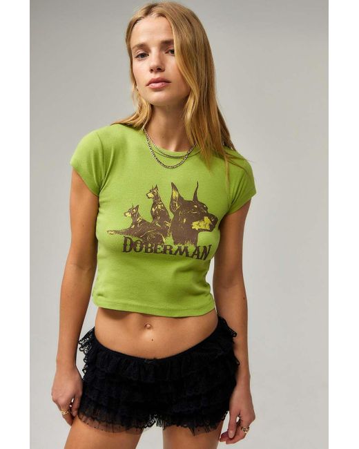 Urban Outfitters Green Uo Doberman Baby T-shirt