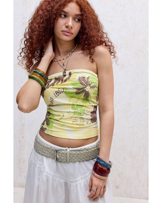 Urban Outfitters Yellow Uo Miami Surf Bandeau Top
