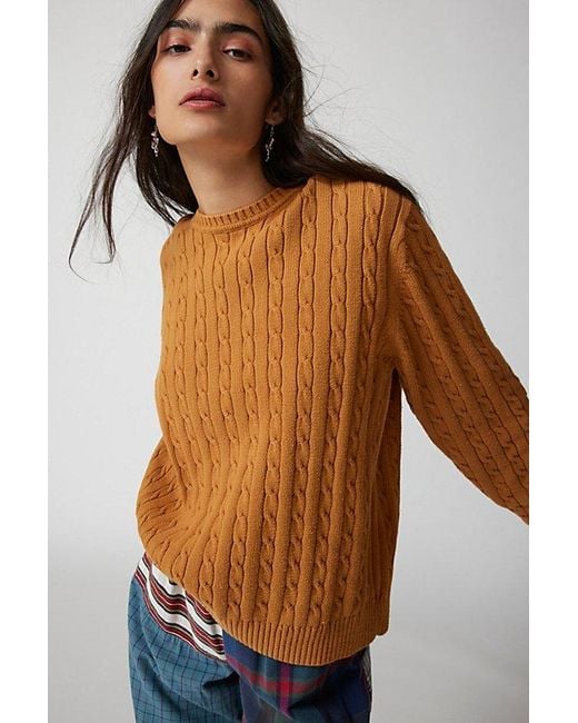 Urban Renewal Brown Remade Overdyed Oversized Crew Sweater