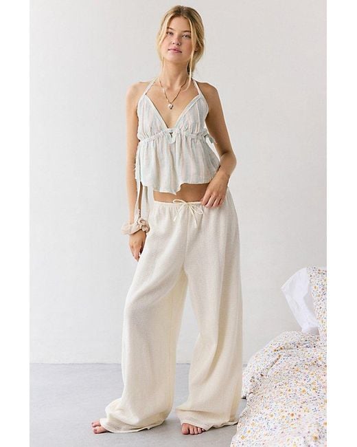 Out From Under Gray Ocean Air Gauze Halter Babydoll Cami