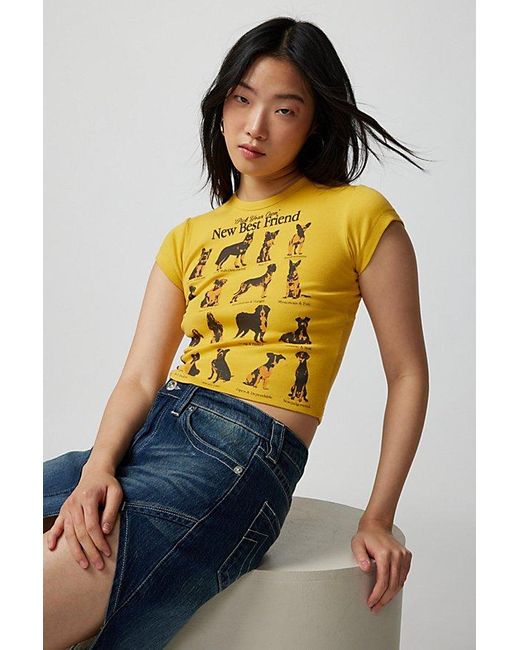 Urban Outfitters Yellow Your Best Friend Dog Breeds Baby Tee