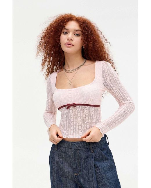 Kimchi Blue White Jewel Lace Top