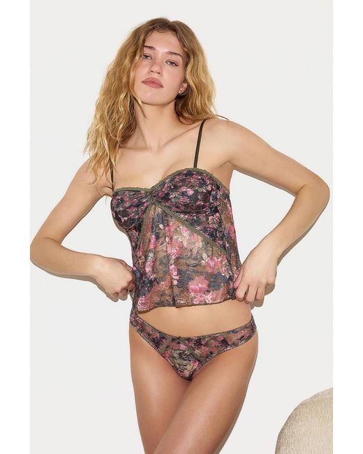 Out From Under Black Ivy Ruched Front Lace Cami