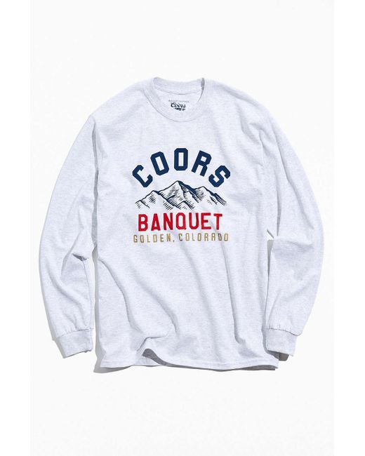Urban Outfitters Gray Coors Banquet Collegiate Long Sleeve Tee for men