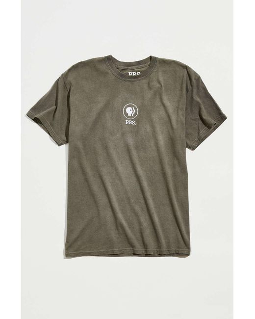 Urban Outfitters Green Pbs Embroidery Logo Tee for men