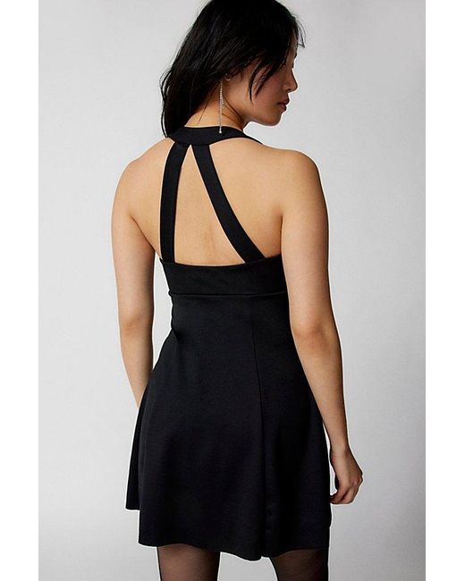 Urban Outfitters Black Uo Tibby Strappy-Back Mini Dress