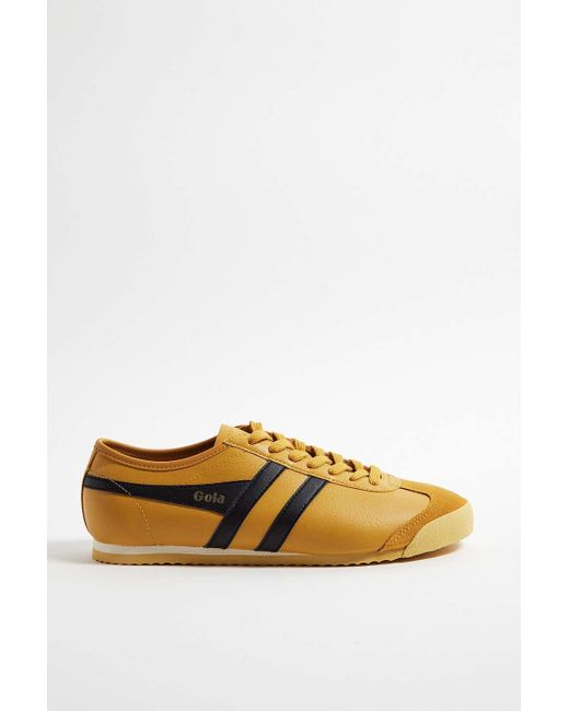 Gola Gray Yellow Classics Race Leather Trainers