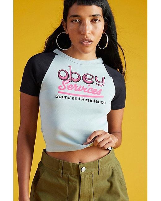 Obey Yellow Stevie Services Baby Tee