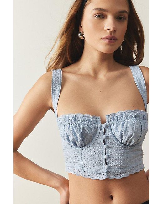 Out From Under Blue Pin Up Picnic Corset