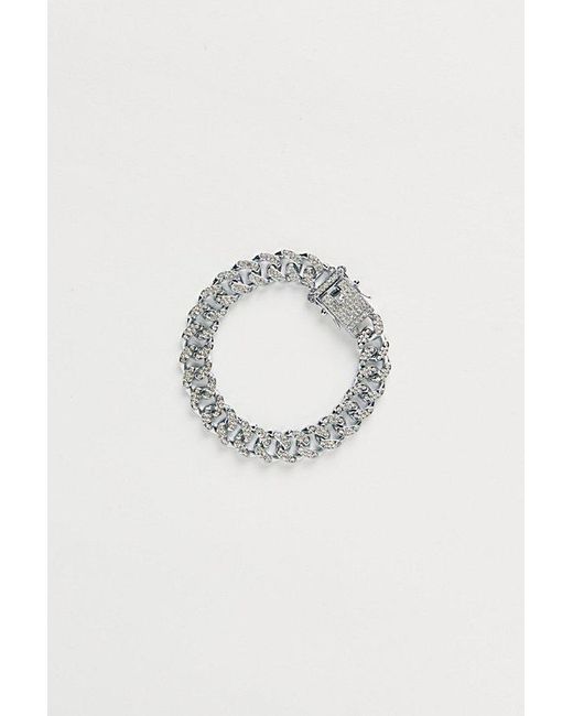 Urban Outfitters Blue Iced Curb Chain Bracelet for men