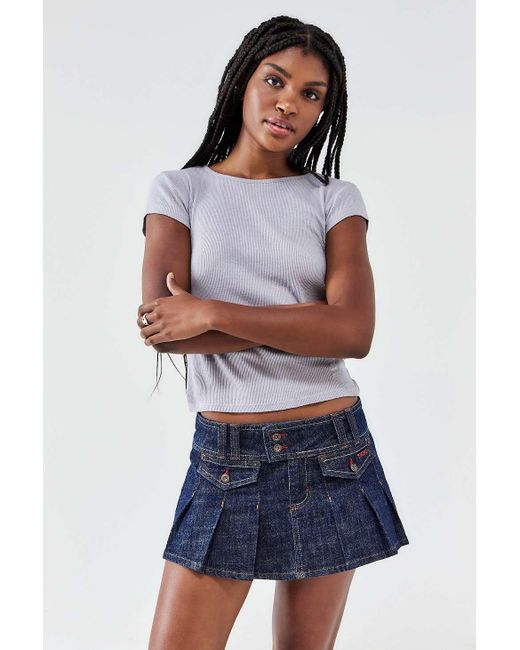 BDG Blue Rose Denim Mini Kilt