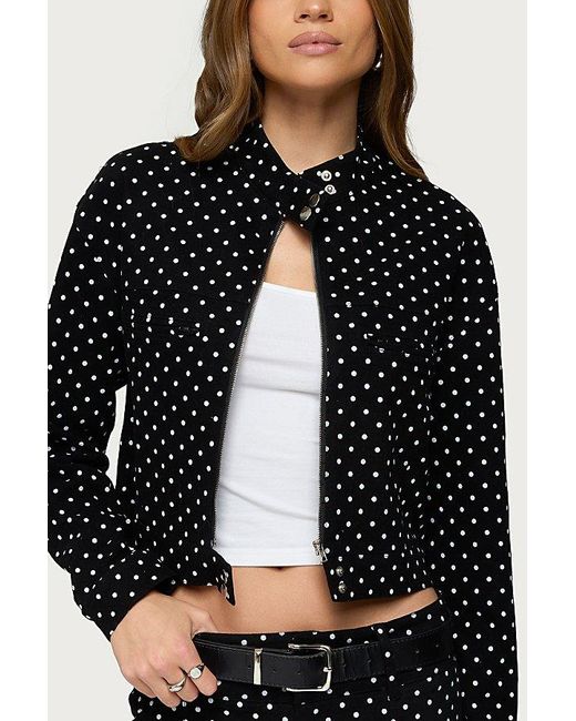 Edikted Black Tabitha Polka Dot Jacket