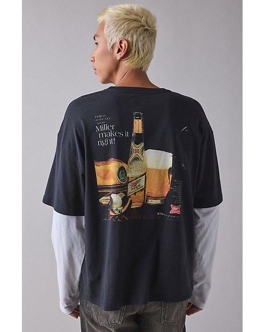 Urban Outfitters Blue Miller High Life Double Life Graphic Tee for men