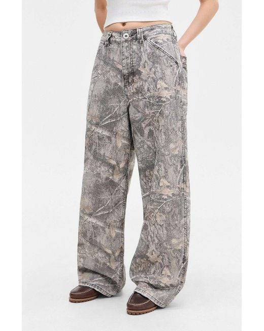 BDG Gray Washed Tree Camo Trousers