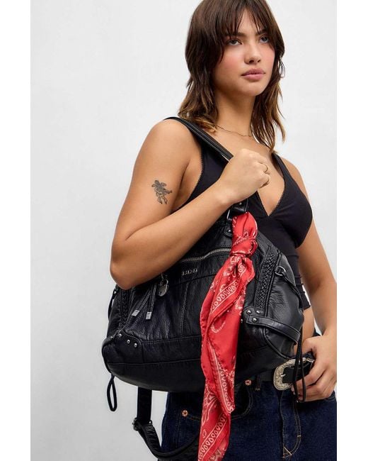 BDG Red Washed Faux Leather Cindy Scarf Detail Bag