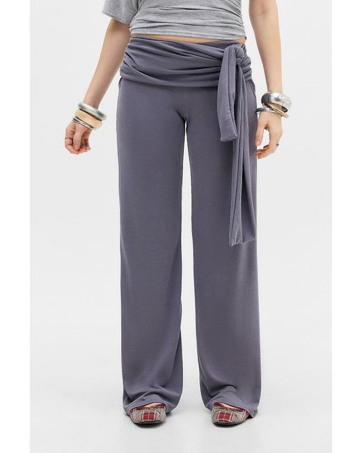 Silence + Noise Blue Silence + Noise Side Tie Cupro Trousers