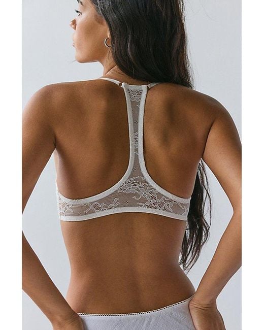 Out From Under White Julia Sheer Lace Racerback Underwire Bra