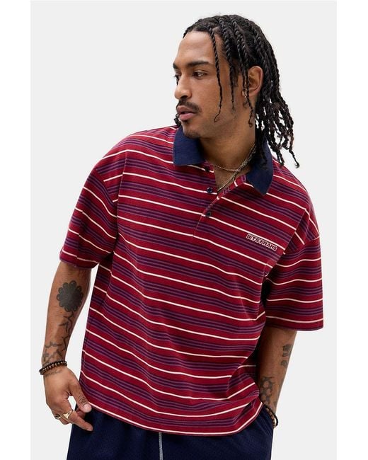 iets frans Red Stripe Polo Shirt for men