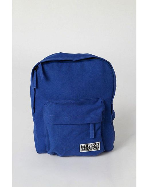 Terra Thread Blue Organic Cotton Mini Canvas Backpack for men