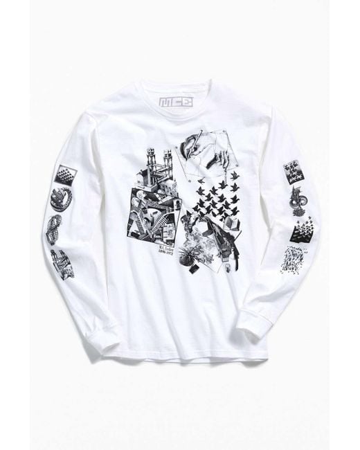 Urban Outfitters Multicolor M.c. Escher Print Long Sleeve Tee for men