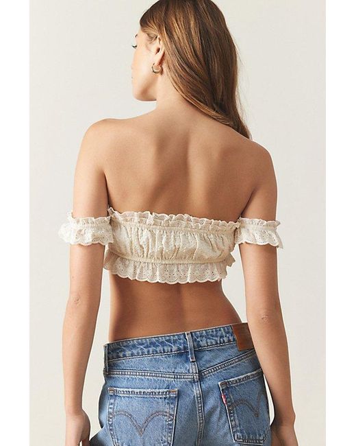 Out From Under Blue Pin Up Picnic Off-The-Shoulder Top