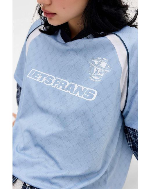 iets frans Blue Football Monogram Boyfriend T-shirt