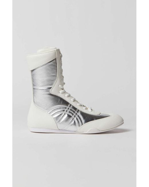 Jeffrey Campbell Multicolor Boxing-lo Sneaker Boot In Silver/white,at Urban Outfitters