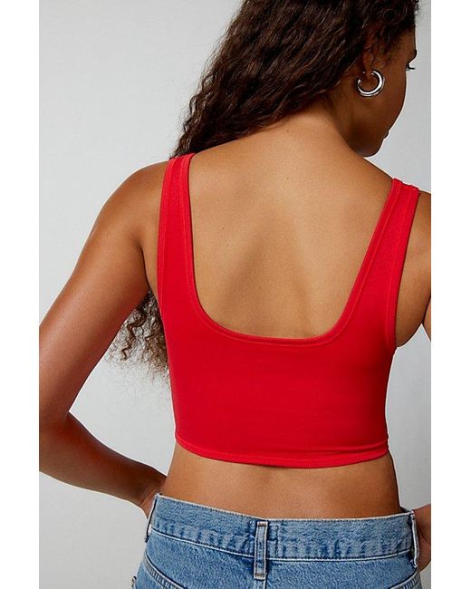 Out From Under Red Camilla Seamless Bustier Cropped Tank Top