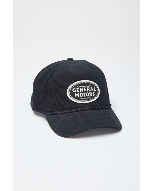 Urban Outfitters Blue General Motors Corduroy Rope Hat In Black,at for men