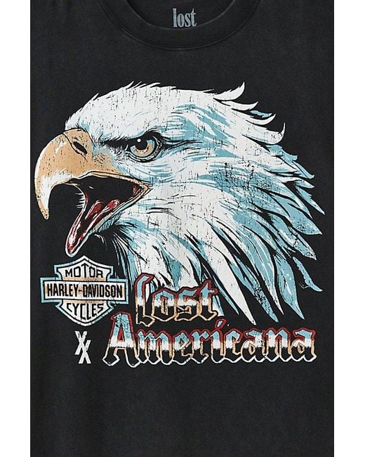 Urban Outfitters Black Harley Davidson X Mgk Lost Americana Graphic Tee for men