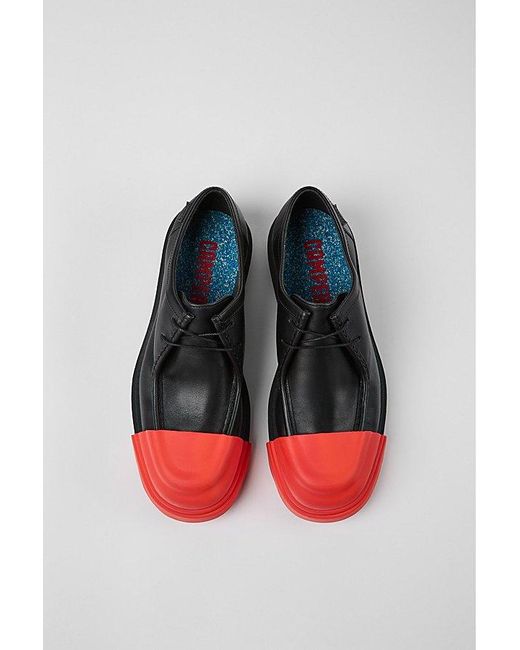 Camper Red Junction Leather Moc-Toe Shoes for men