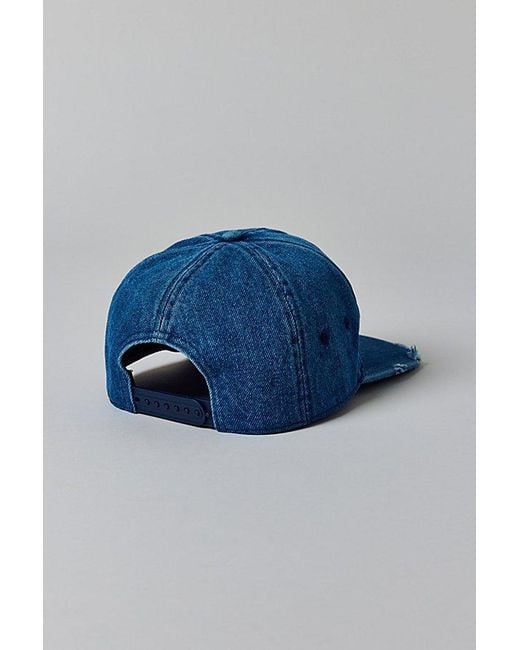 Urban Outfitters Blue All Stars Distressed Denim Snapback Hat for men