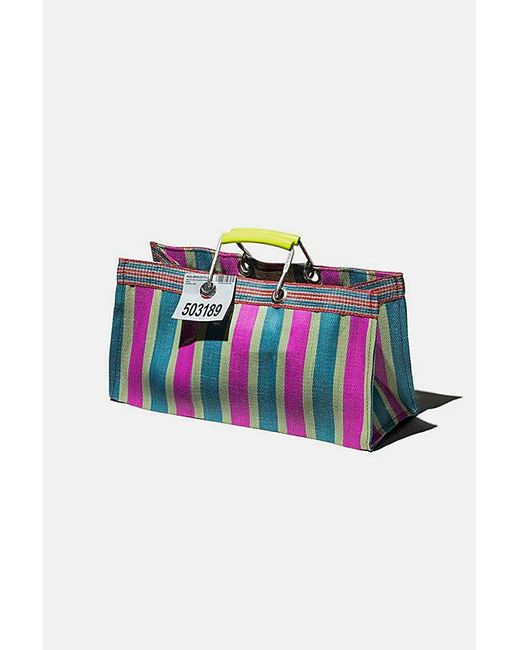 Puebco Blue Wide Recycled Plastic Stripe Bag
