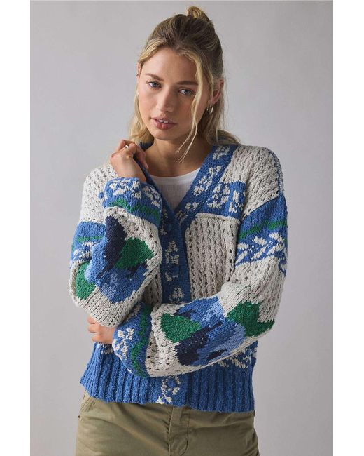 Urban Outfitters Uo Libby Blueberry Cardigan