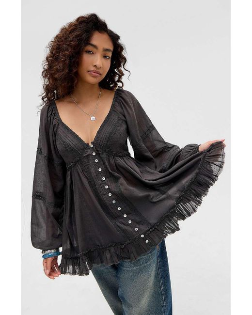 Kimchi Blue Black Delphine Blouse