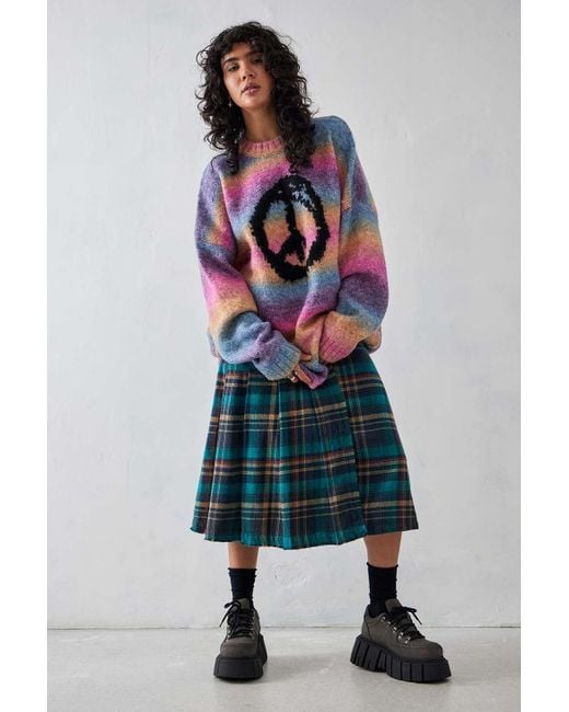 The Ragged Priest White Striped Peace Knitted Jumper