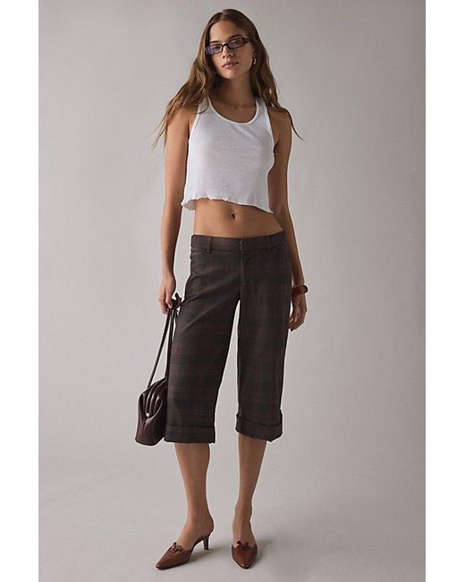 Kimchi Blue Black Office Siren Low-Rise Wide Leg Cropped Pant