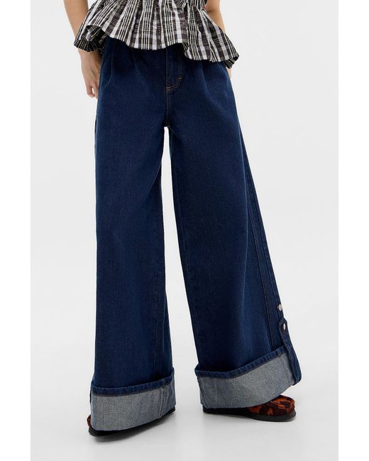 Damson Madder Blue Rinse Wide Leg Jeans