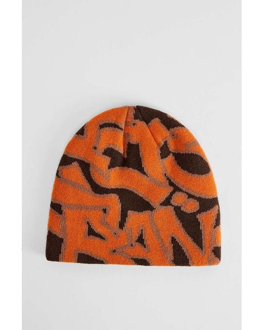 iets Orange Graffiti Beanie for Men Lyst UK