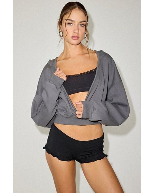 Out From Under Black Bec Ruffle Micro Shorts