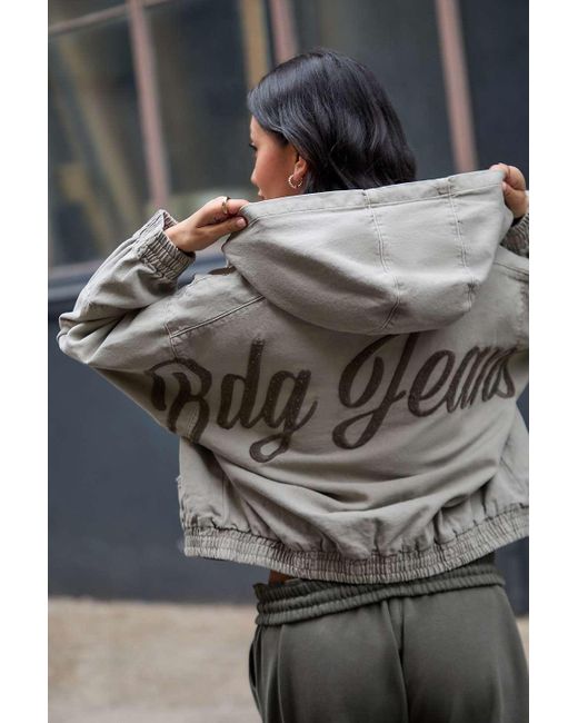 BDG Gray Daria Embroidered Canvas Jacket