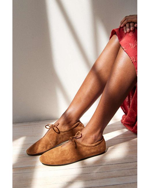 Jeffrey Campbell Natural Neverland Suede Flat In Tan,at Urban Outfitters