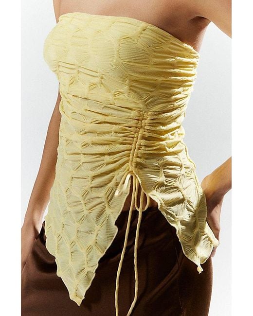 Silence + Noise Yellow Remy Textured Tube Top