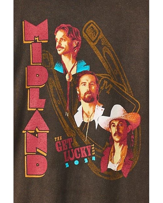 Urban Outfitters Brown Midland The Get Lucky Tour Graphic Tee for men