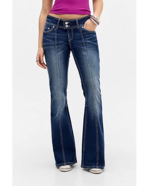 Juicy Couture Blue Crest Low Rise Flare Jeans