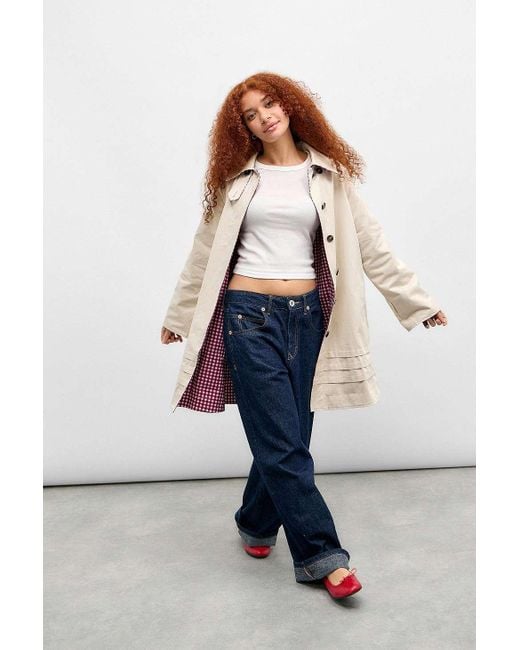 Damson Madder Mercedes Bow Reversible Trench Coat Jacket Uk 10 At  